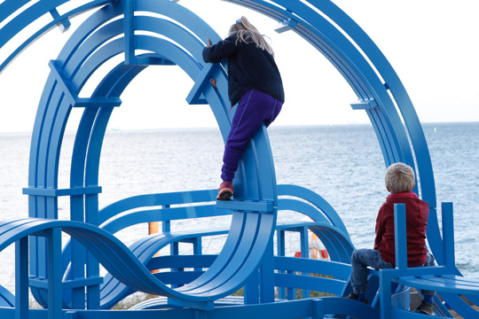 Blue Modified Social Bench